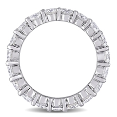 Landou Jewelry Sterling Silver White Cubic Zirconia Full Eternity Band Ring in Rhodium Plated