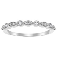 Landou Jewelry Sterling Silver Cubic Zirconia Vintage Band Ring