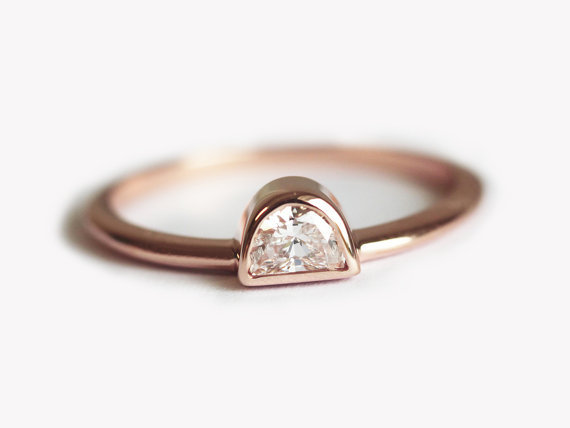 Landou Jewelry Sterling Silver Cubic Zirconia 14K Yellow Gold Plated Open Finger Ring