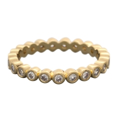 Landou Jewelry Sterling Silver Cubic Zirconia Circle in Circle Eternity Band Ring
