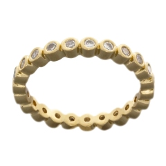 Landou Jewelry Sterling Silver Cubic Zirconia Circle in Circle Eternity Band Ring