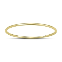 Landou Jewelry Sterling Silver Thin Domed Stackable 14K Yellow Gold Plated Finger Band Ring