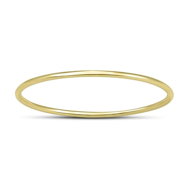 Landou Jewelry Sterling Silver Thin Domed Stackable 14K Yellow Gold Plated Finger Band Ring