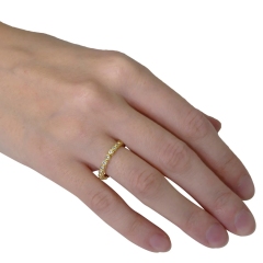 Landou Jewelry Sterling Silver Cubic Zirconia Circle in Circle Eternity Band Ring