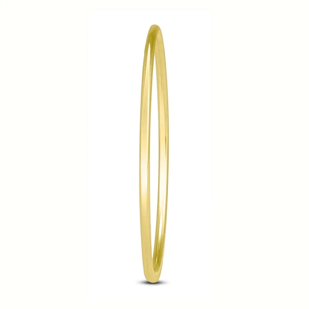 Landou Jewelry Sterling Silver Thin Domed Stackable 14K Yellow Gold Plated Finger Band Ring