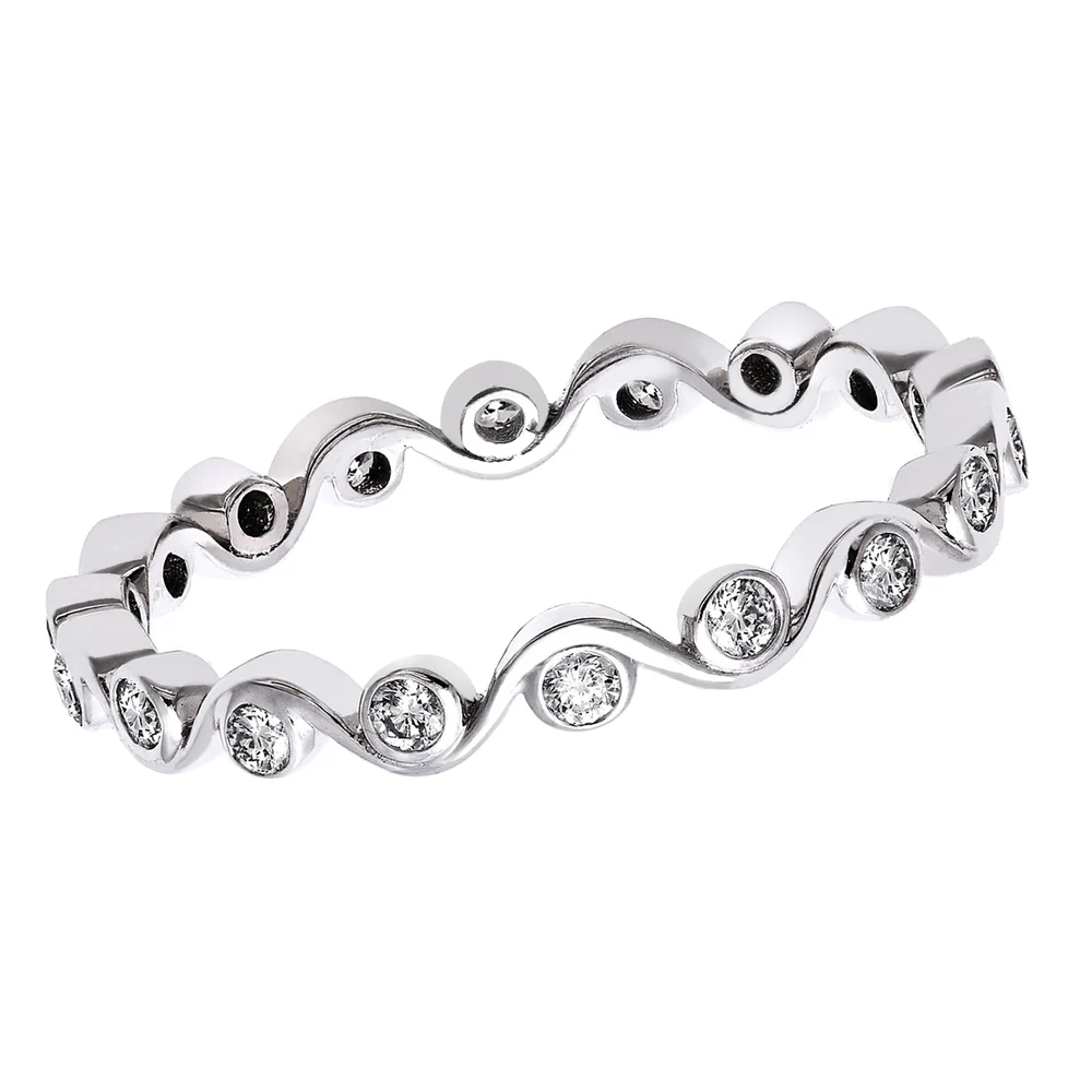 925 Sterling Silver Cubic Zirconia Eternity Band Ring for Women