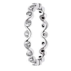 925 Sterling Silver Cubic Zirconia Eternity Band Ring for Women