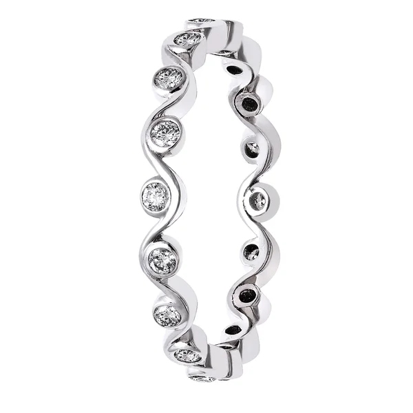 925 Sterling Silver Cubic Zirconia Eternity Band Ring for Women