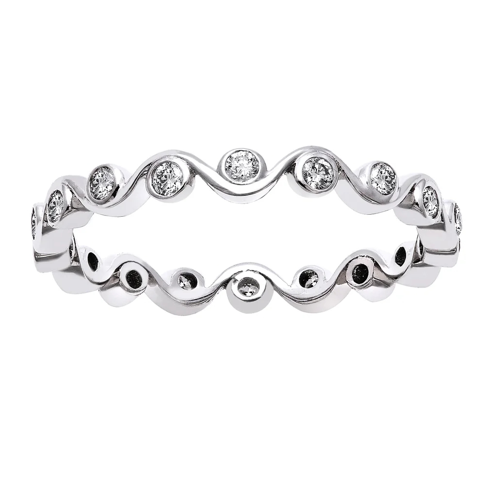 925 Sterling Silver Cubic Zirconia Eternity Band Ring for Women