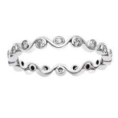 925 Sterling Silver Cubic Zirconia Eternity Band Ring for Women
