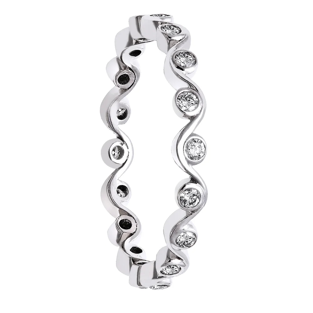 925 Sterling Silver Cubic Zirconia Eternity Band Ring for Women