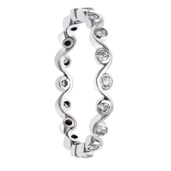 925 Sterling Silver Cubic Zirconia Eternity Band Ring for Women