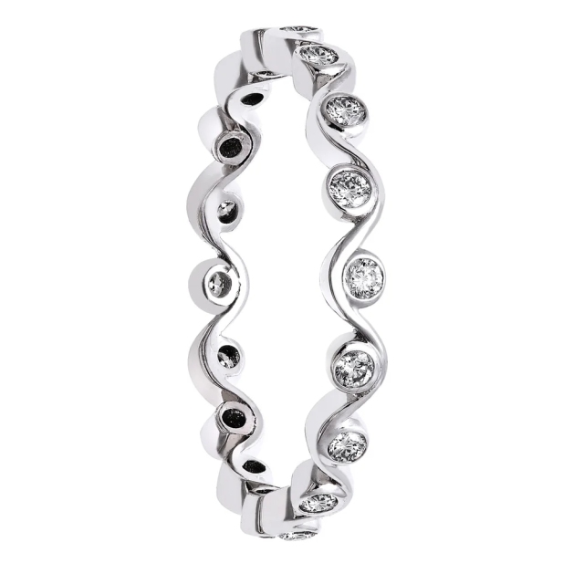 925 Sterling Silver Cubic Zirconia Eternity Band Ring for Women