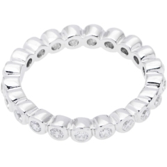 Round Bezel-Set Cubic Zirconia Eternity Band Ring, Sterling Silver