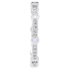 Silver Cubic Zirconia Stackable Eternity Band by Landou Design
