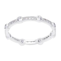Silver Cubic Zirconia Stackable Eternity Band by Landou Design