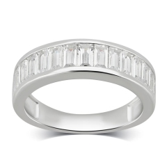 Landou Jewelry Sterling Silver Created White Cubic Zirconia Eternity Band Ring