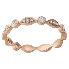 Sterling Silver Cubic Zirconia Art Deco Semi-Eternity Band Ring by Landou Jewelry