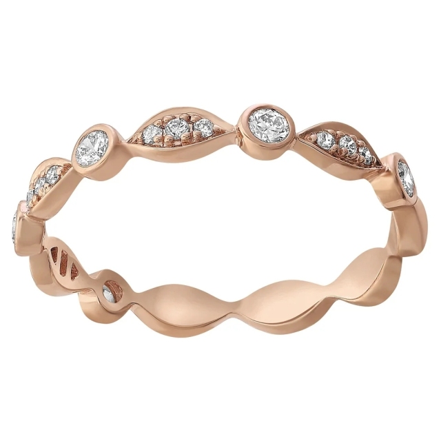 Sterling Silver Cubic Zirconia Art Deco Semi-Eternity Band Ring by Landou Jewelry