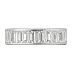 Landou Jewelry Sterling Silver Created White Cubic Zirconia Eternity Band Ring