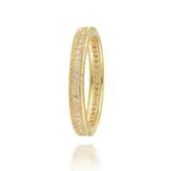 Landou Jewelry 18K Yellow Goldplated Stackable Cubic Zirconia Eternity Ring