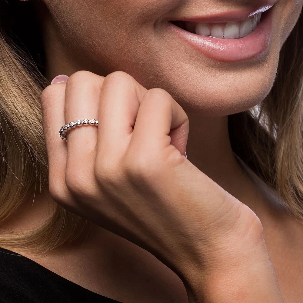 Round Bezel-Set Cubic Zirconia Eternity Band Ring, Sterling Silver