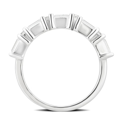 Landou Jewelry Sterling Silver Created White Cubic Zirconia Eternity Band Ring