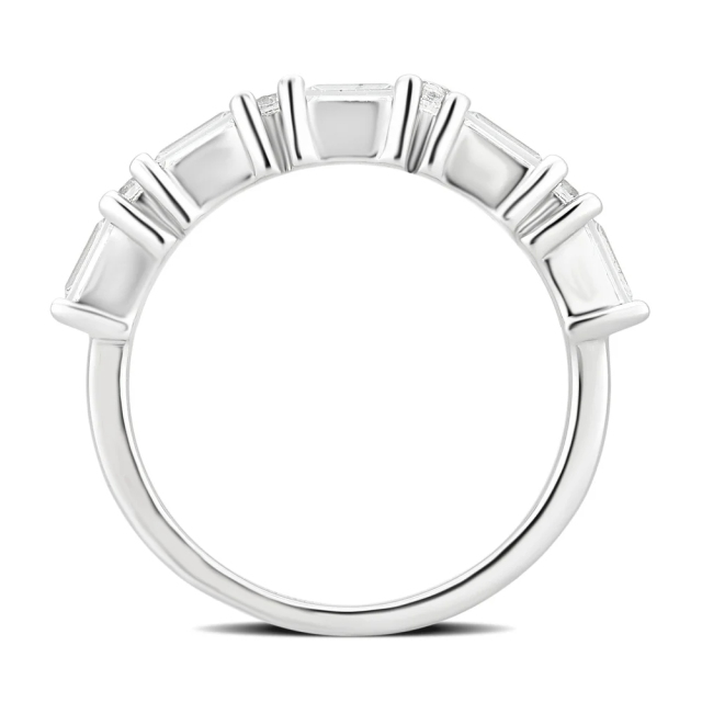 Landou Jewelry Sterling Silver Created White Cubic Zirconia Eternity Band Ring