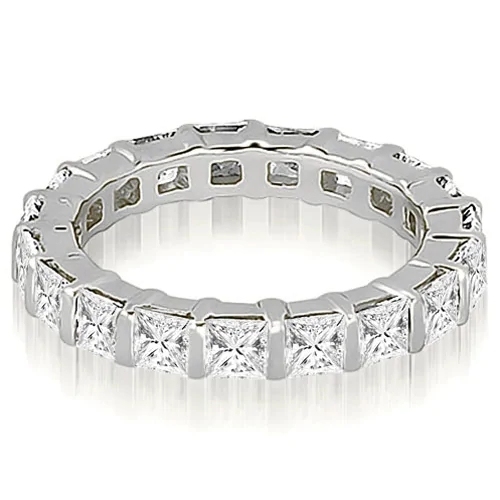 14K White Gold Prin-cess Cubic Zirconia Wedding Eternity Ring