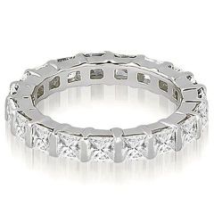 14K White Gold Prin-cess Cubic Zirconia Wedding Eternity Ring
