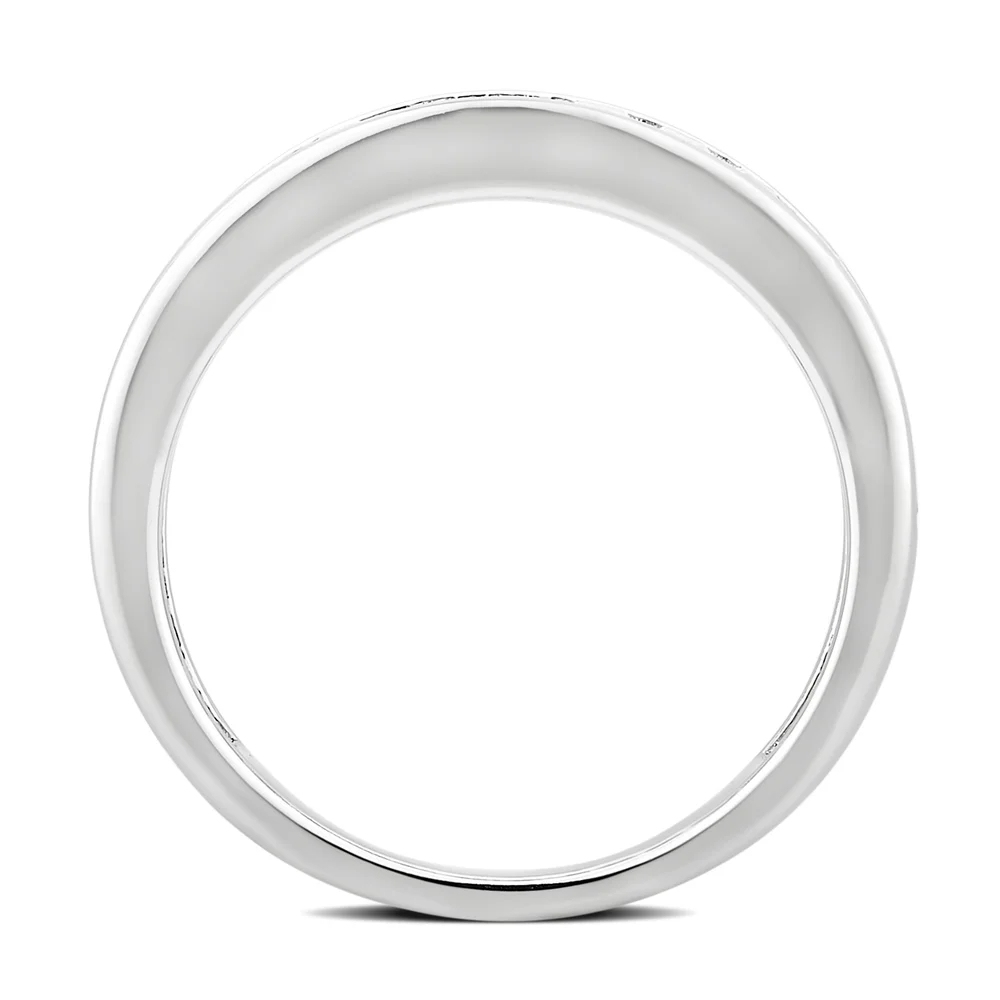 Landou Jewelry Sterling Silver Created White Cubic Zirconia Eternity Band Ring