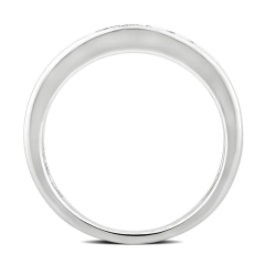 Landou Jewelry Sterling Silver Created White Cubic Zirconia Eternity Band Ring