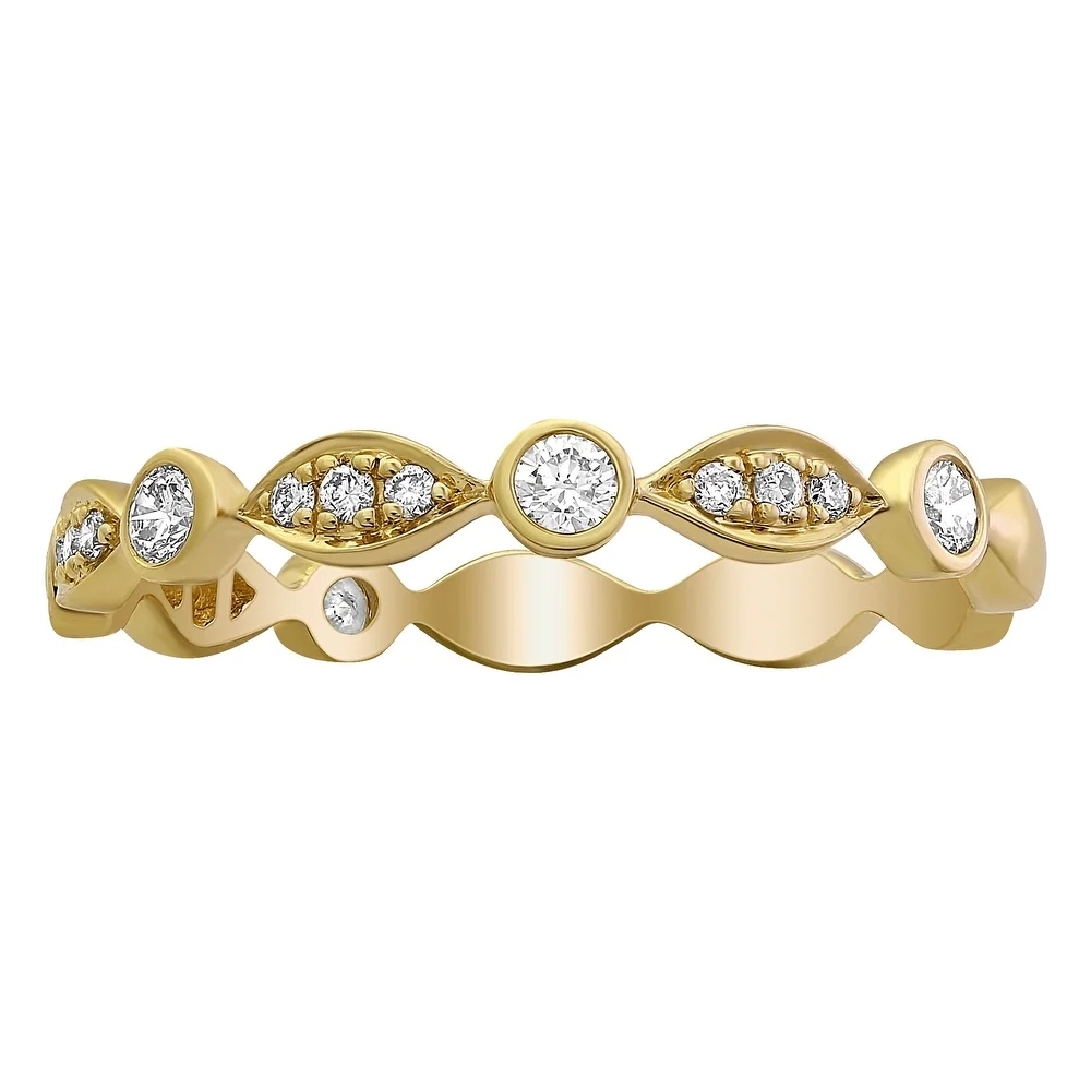Sterling Silver Cubic Zirconia Art Deco Semi-Eternity Band Ring by Landou Jewelry