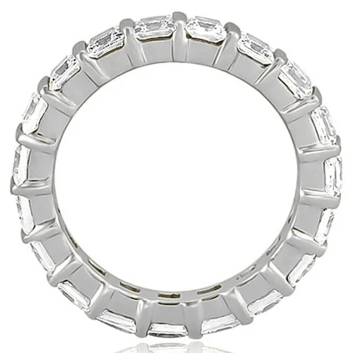 14K White Gold Prin-cess Cubic Zirconia Wedding Eternity Ring