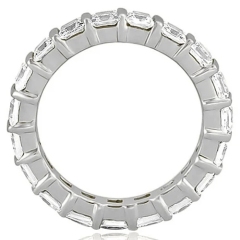 14K White Gold Prin-cess Cubic Zirconia Wedding Eternity Ring