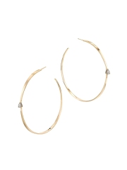 14K Yellow Gold Plated & Pear-Cut Diamond Graduated Hoop Earrings
