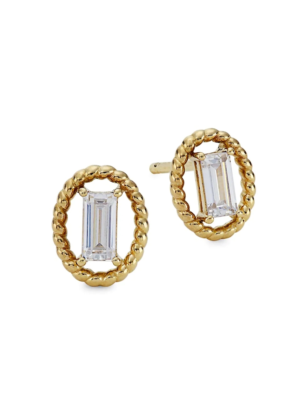 18k Goldplated Cubic Zirconia Stud Earrings