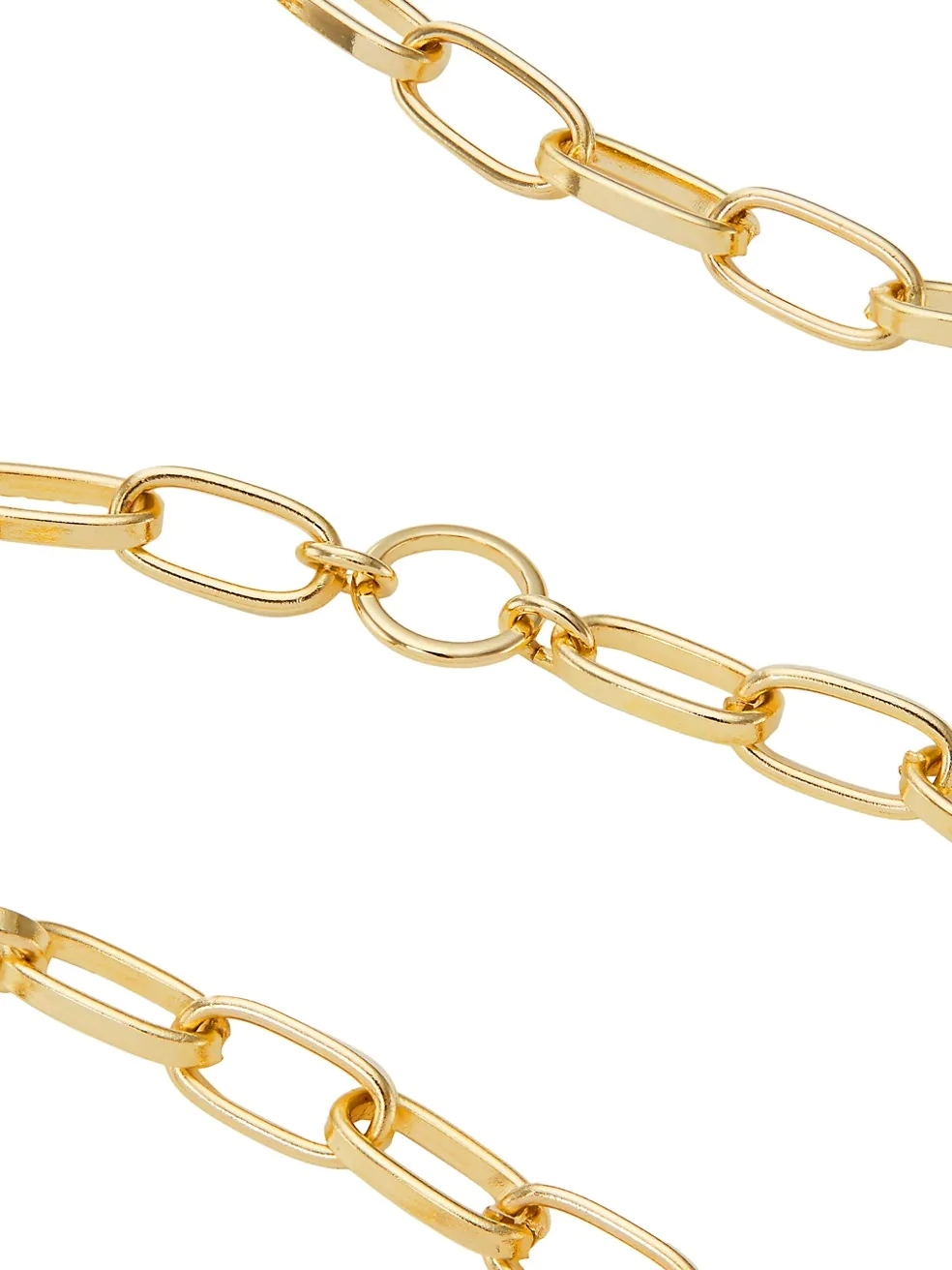 Charm 18K Gold-Plated Sterling Silver Oval-Link Chain Necklace