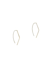14K Yellow Gold Sterling Silver Small Geometric Hoop Earrings