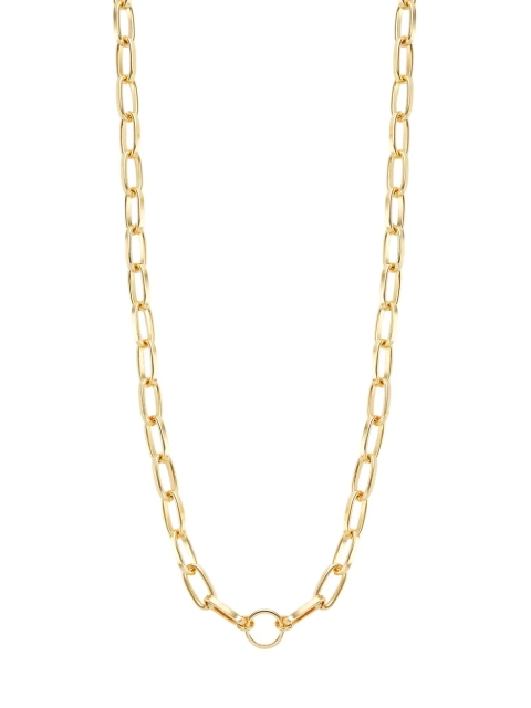 Charm 18K Gold-Plated Sterling Silver Oval-Link Chain Necklace