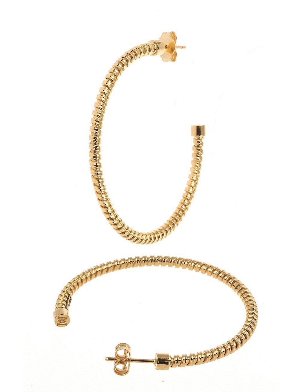 925 Sterling Silver 18K Yellow Gold Plated Tubogas Hoop Earrings