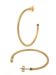 925 Sterling Silver 18K Yellow Gold Plated Tubogas Hoop Earrings