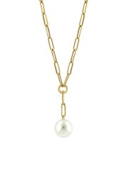 14K Yellow Gold 11mm Freshwater Pearl Lariat Necklace