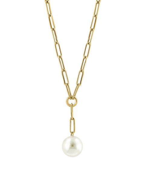 14K Yellow Gold 11mm Freshwater Pearl Lariat Necklace