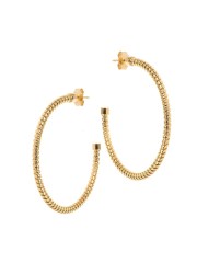 925 Sterling Silver 18K Yellow Gold Plated Tubogas Hoop Earrings