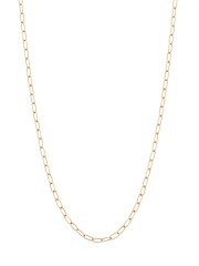 925 Sterling Silver 18K Yellow Goldplated Oval Link Chain Women Necklace