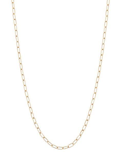 925 Sterling Silver 18K Yellow Goldplated Oval Link Chain Women Necklace