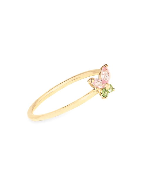 Watermelon 14K Yellow Gold, Pink Sapphire, Tsavorite Butterfly Ring