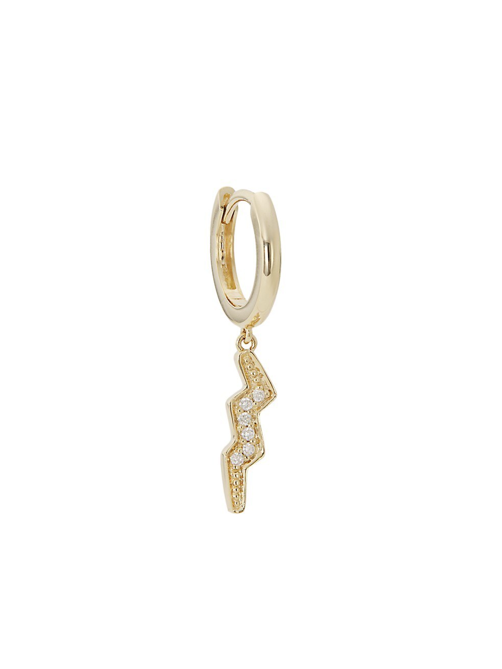 925 Sterling Silver 18K Yellow Gold Plated Cubic Zirconia Lightning Bolt Drop Earrings