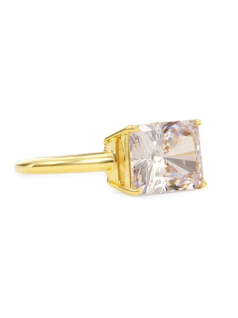 925 Sterling Silver 18K Gold Plated Cubic Zirconia Ring